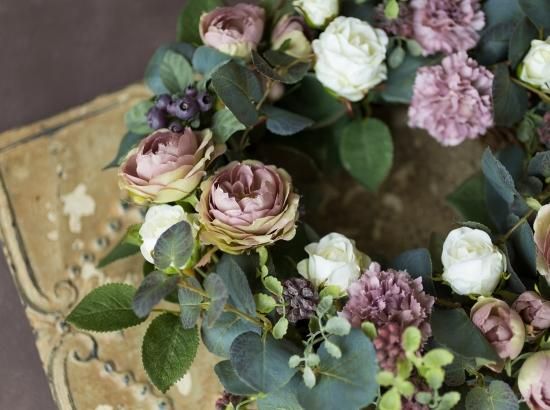 れません ユーカリと薔薇のガーデンリース dra1O-m74872363474 メイドを