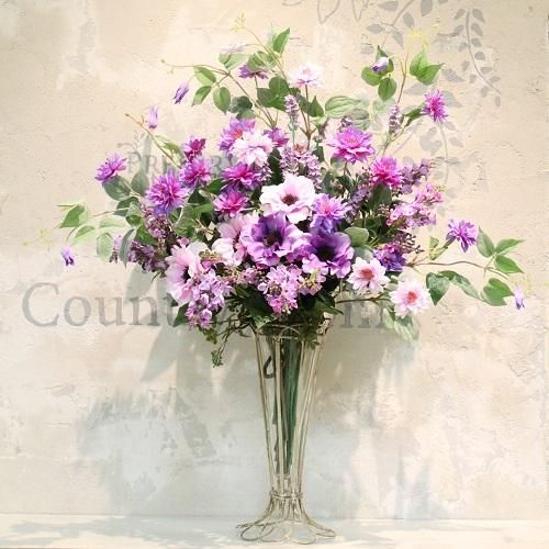 ピンク紫の造花アレンジメント 100-yen Artificial Flowers] How to Make a Flower Arrangement