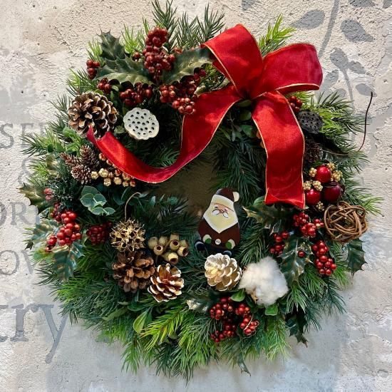 リース アーティフィシャルフラワー フラワーリース クリスマス