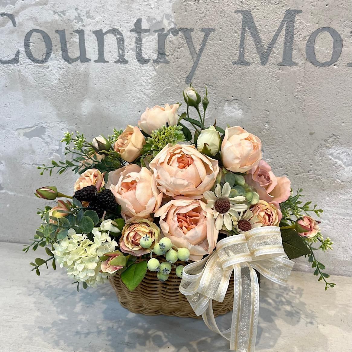 ローズとデイジーのバスケットアレンジ - カントリーマム オンライン