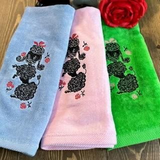 Poodle with Roses Towel 3color