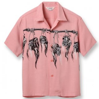 HOPSACK RAYON OPEN SHIRT SHRUNKEN HEAD S/S