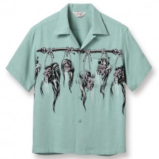 HOPSACK RAYON OPEN SHIRT SHRUNKEN HEAD S/S