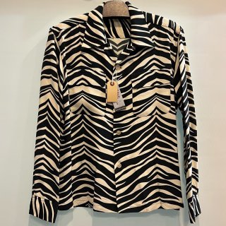 HIGH DENSITY RAYON OPEN SHIRT ZEBRA L/S