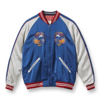 Mid 1950s Style Acetate Souvenir Jacket  “JAPAN MAP” × “CHERRY BLOSSOMS & EAGLE” (HAND PRINT)