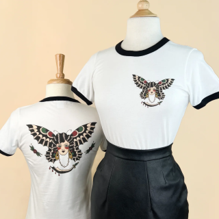 Butterfly lady Ringer T-shirt