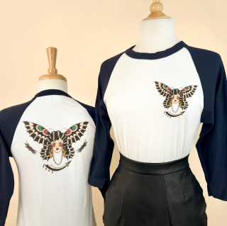 Butterfly Lady 3/4-Sleeve Raglan T-Shirt