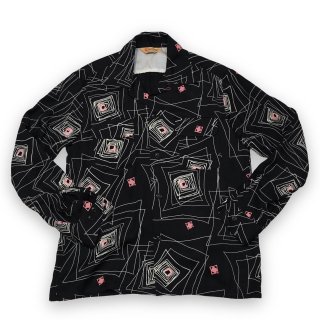 1950’s Vintage Style Atomic Rayon Shirt L/S 
