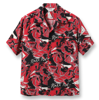 <img class='new_mark_img1' src='https://img.shop-pro.jp/img/new/icons6.gif' style='border:none;display:inline;margin:0px;padding:0px;width:auto;' />HIGH DENSITY RAYON OPEN SHIRT “ROCK 'N' ROLL” S/S