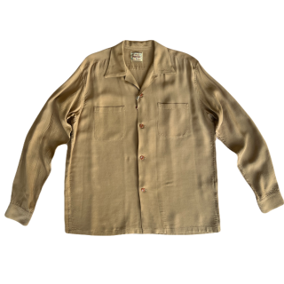 PLAIN WEAVE RAYON BOWLING SHIRT L/S