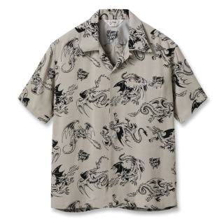HIGH DENSITY RAYON OPEN SHIRT RETURN OF THE DRAGON by VINCE RAY S/S