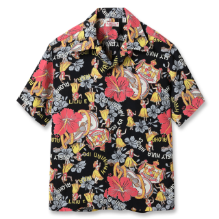 RAYON HAWAIIAN SHIRT LOVELY HULA HANDS S/S