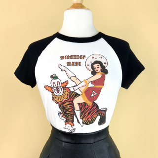 Clown in Around Short Raglan Cropped Baby T-Shirt