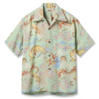RAYON HAWAIIAN SHIRT THE TRIANGULAR FIGHT S/S