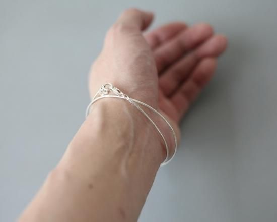 20/80 | STERLING SILVER WIRE CHAIN DOUBLE BRACELET | hazy