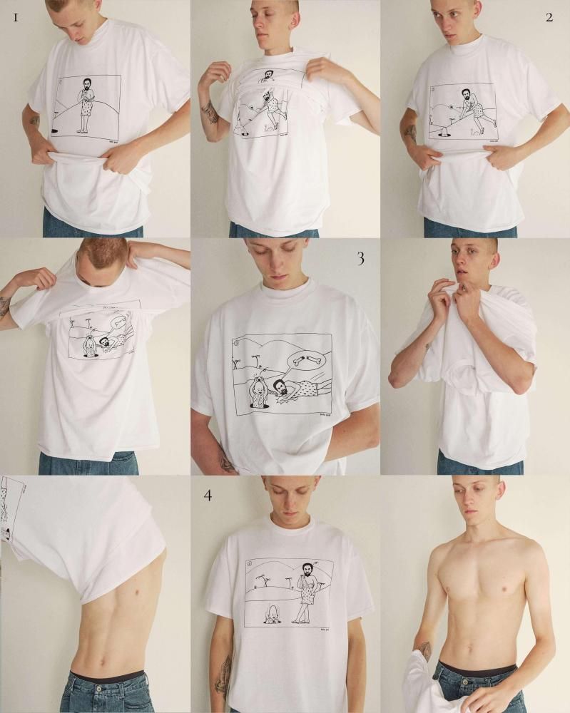 beta post - 4frame cartoon pack T-shirt (4p set / white)