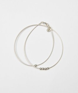 20/80 - STERLING SILVER WIRE CHAIN DOUBLE BRACELET WITH BALLS