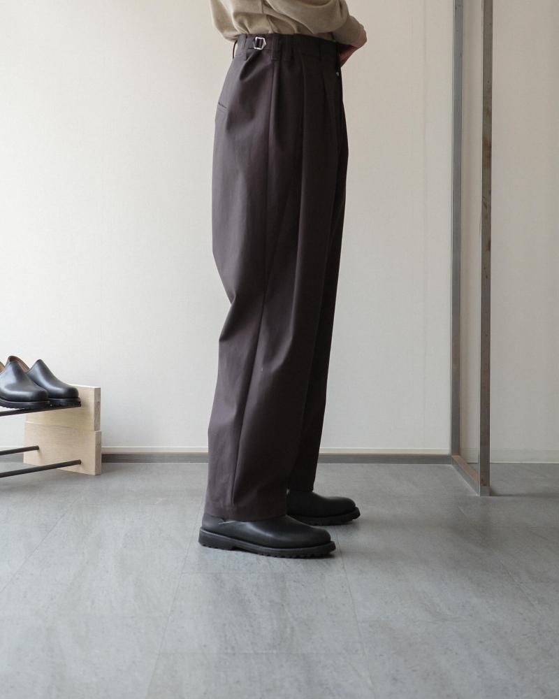 『SOUMO』ソウモ (1) ウールカーゴパンツ SOUMO | ADJUSTABLE TROUSERS (CHARCOAL BLACK) | hazy