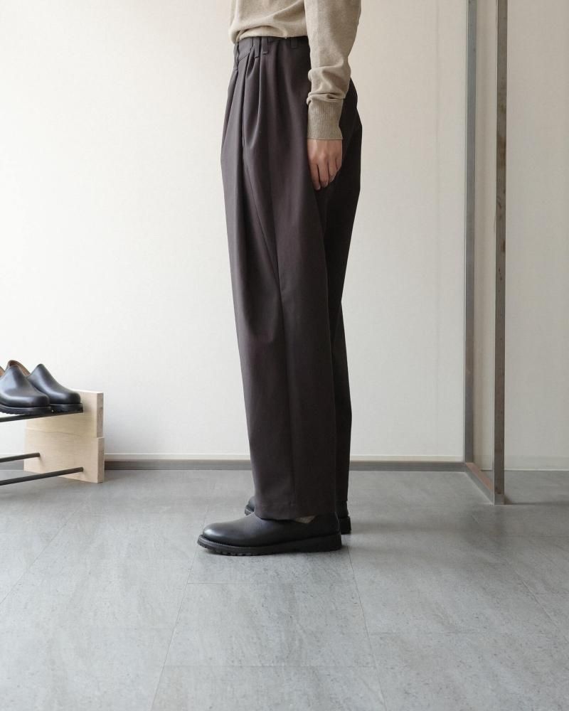 SOUMO ソウモ ウールツイルドローコードパンツ ブラック SOUMO ソウモ ウールツイルドローコードパンツ ブラック