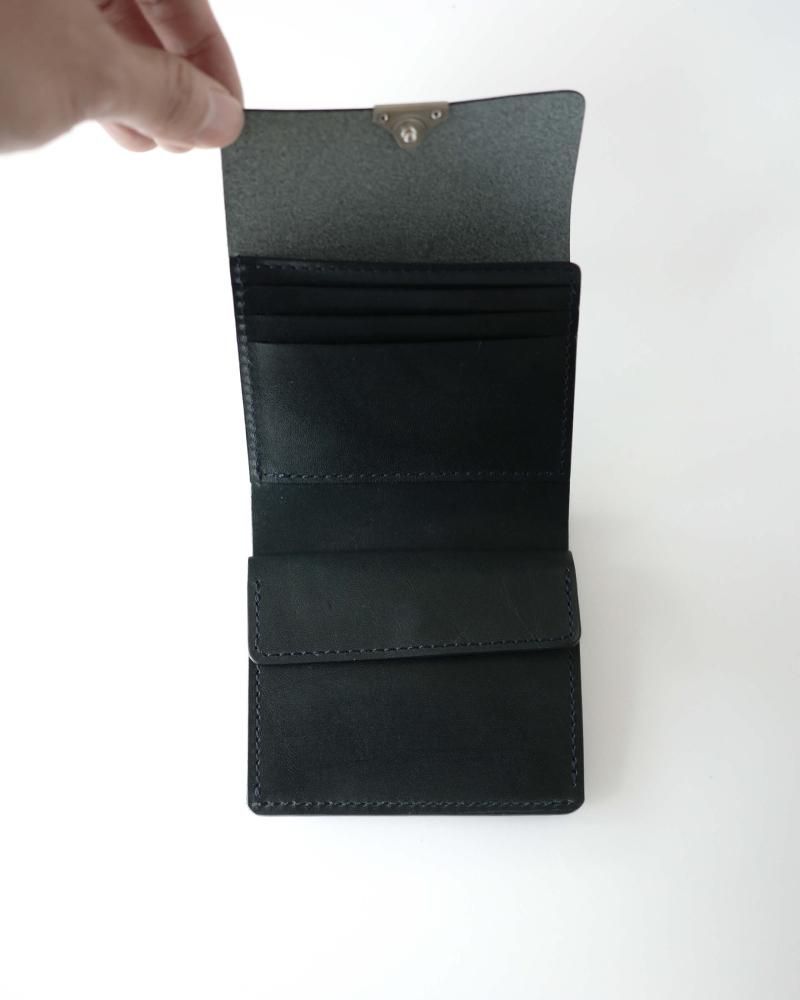 20/80 TOCHIGI LEATHER FOLDED WALLET 財布 20/80 | TOCHIGI LEATHER FOLDED WALLET WITH FLAP (BLACK) | hazy