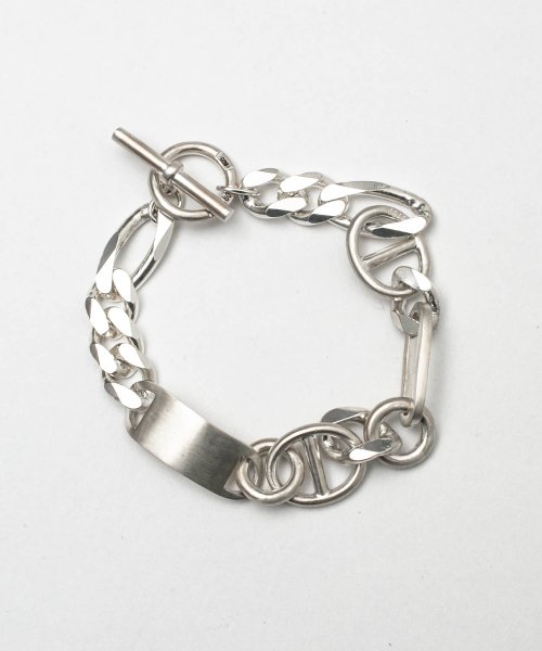 20/80 - STERLING SILVER MIXED ANCHOR CHAIN BRACELET