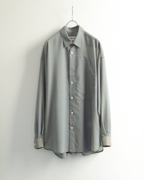 beta post - Fly front pocket shirt (saxe/wool)