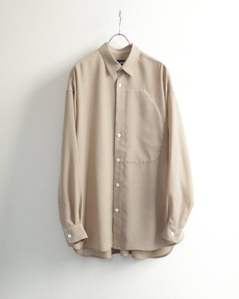 beta post - Fly front pocket shirt (beige/wool)