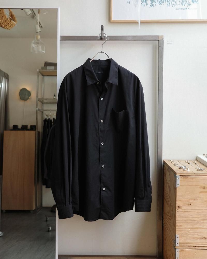 awasaregular collar shirt (black)