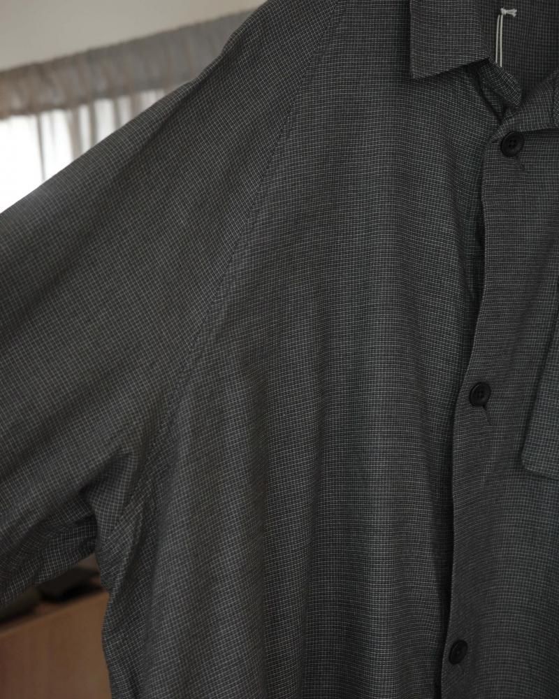 satou | nemaki wide check shirt | hazy