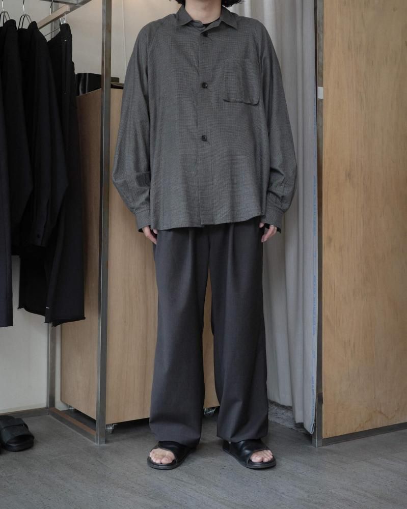 satou | nemaki wide check shirt | hazy