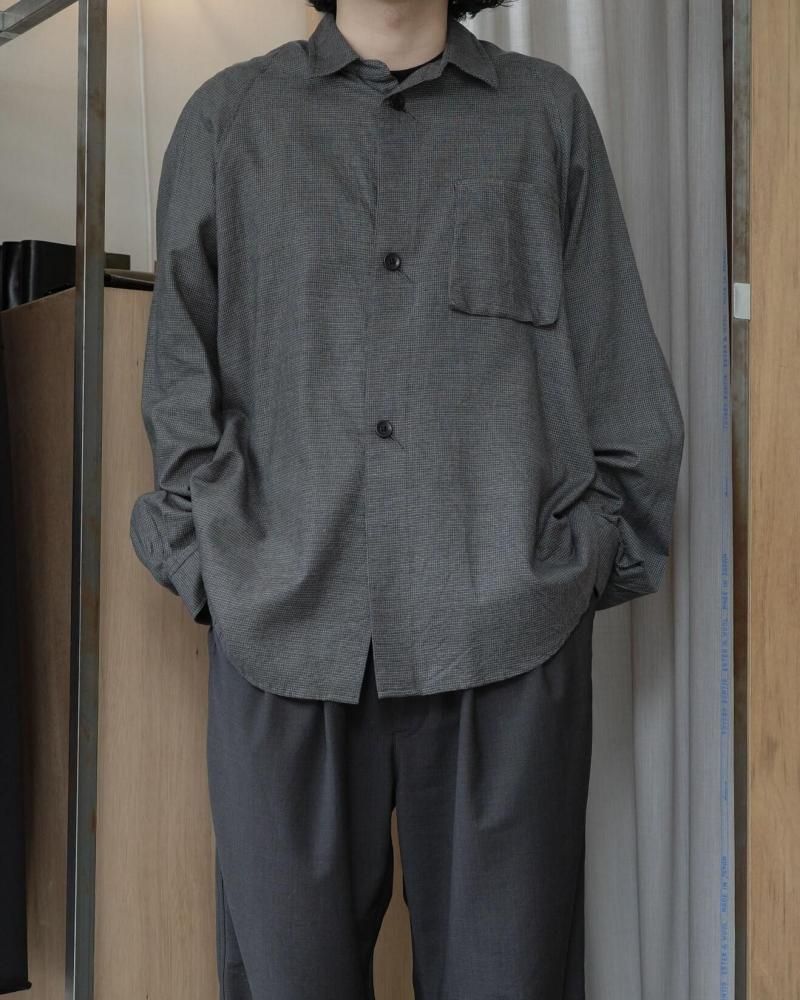 トップス satou / nemaki wide check shirt(SUMI) satou nemaki check wide shirt 