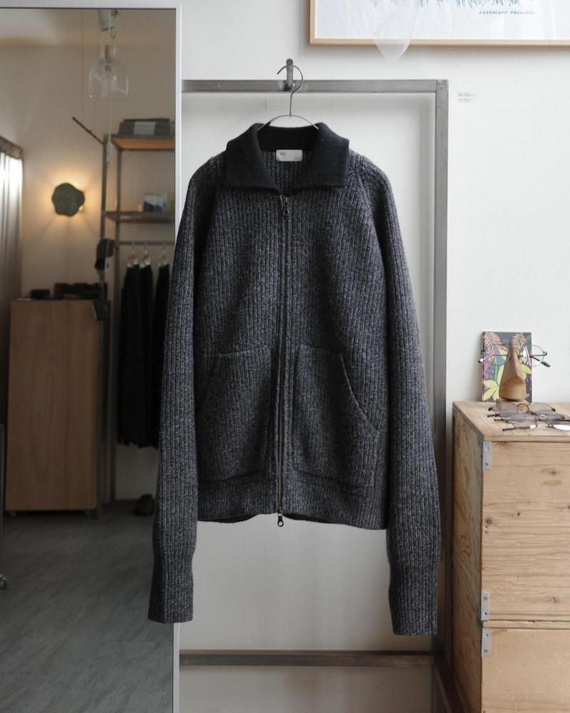 satoumelange knit blouson
