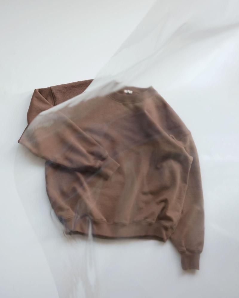 awasasupima aging cotton crew neck sweatshirt (fade brown)