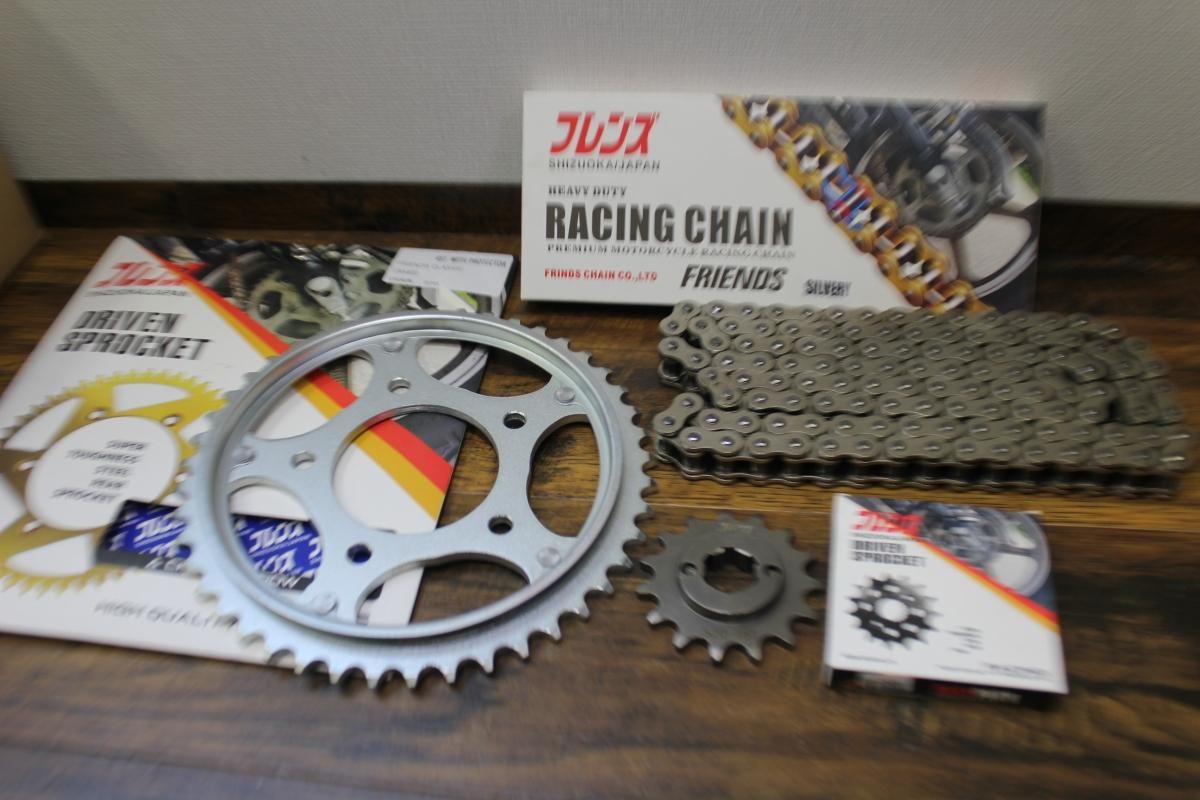 CBX用 純正風シルバーチェーン、スプロケット フルセット - 旧車パーツ CBX用 純正風シルバーチェーン、スプロケット フルセット - 旧車パーツ