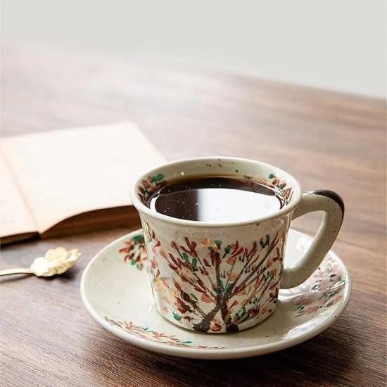 有田焼 伯父山窯 コーヒー碗皿 桜柄 - クラフト南風 有田焼 伯父山窯 コーヒー碗皿 桜柄 - クラフト南風