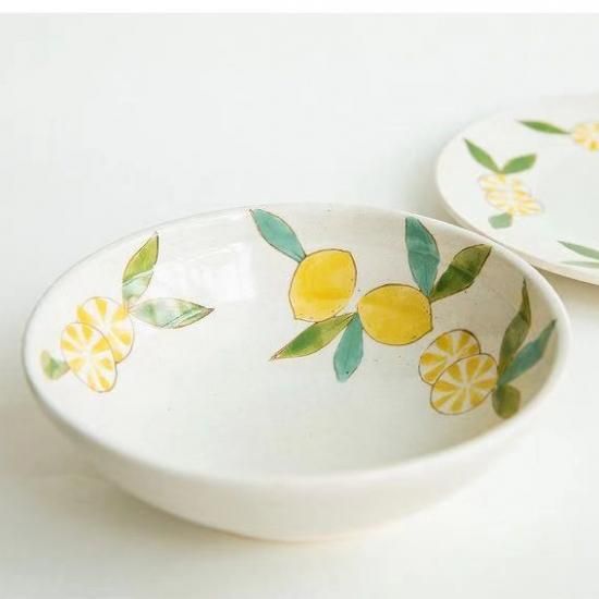 波佐見焼 藍染窯 レモン柄 鉢、ボウル - クラフト南風