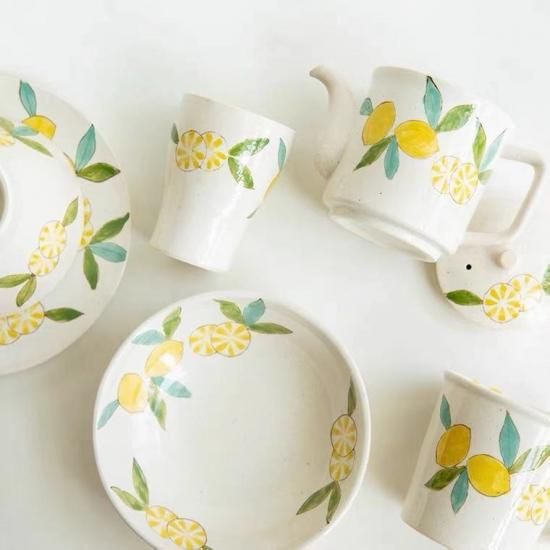 波佐見焼 藍染窯 レモン柄 鉢、ボウル - クラフト南風