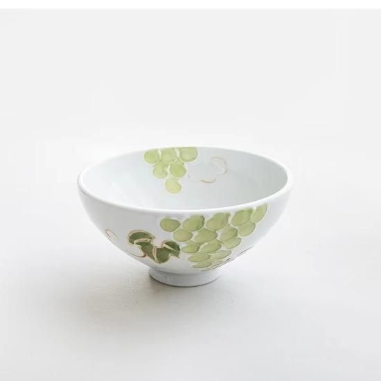 有田焼 徳七窯 一珍葡萄(緑) 茶碗 - クラフト南風