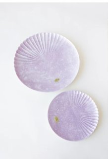 有田焼　泡化粧　片菊彫　紫　プレート　サイズ2種類