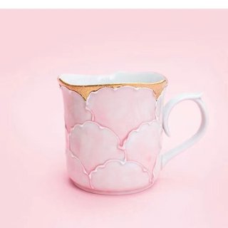 文山窯 牡丹（ピンク） −輪花− マグカップ