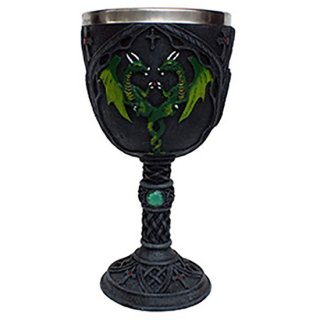 セルティックグリーンドラゴン カリスゴシックゴブレット Celtic Green Dragon Gothic Goblet Chalice