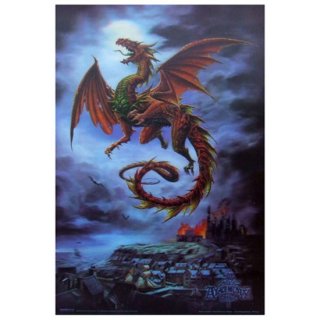 【同梱不可】アルケミーゴシック　ドラゴン3Dポスター The Whitby Wyrm dragons