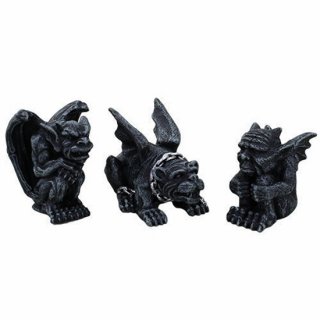 ガーゴイル(像)ミニフィギュア 3体セット Mini Gargoyle Figures Set of 3