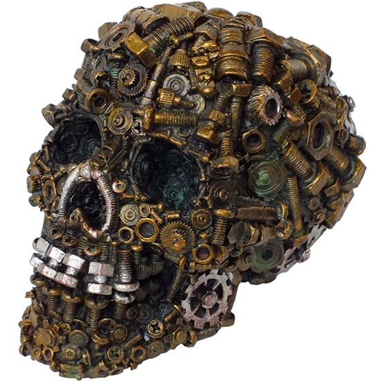 スチームパンクスカルヘッド Steampunk Nuts ＆ Bolts Skull -  ネバーランド★スカルグッズ・ドクログッズ・スカル雑貨・通販・販売★～スカル・ゴシック・スチームパンク・ドラゴン・ガーゴイルの通信販売