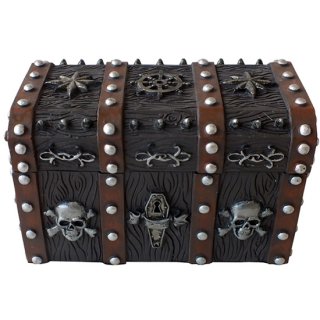 ѥ졼ĥ (±Ȣ) Wooden Pirate Skull Treasure Chest