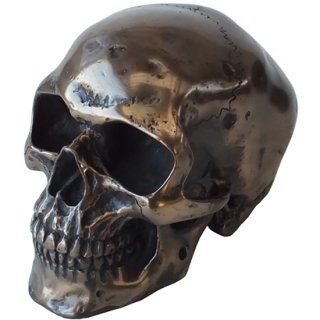 ƥ ֥ إå S Small Antique Bronze Skull Head Face