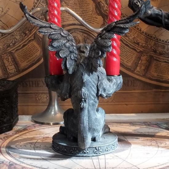 ゴシックライオンガーゴイル キャンドルホルダー スタチュー(像