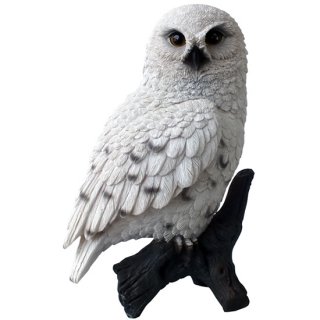 シロフクロウ ホワイトオウル スタチュー(像) アニマルフィギュア Snowy Owl on Stump Statue Animal Figurine
