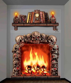 ۥ顼륹꡼ǥ Fireplace Skulls Wall Decoration