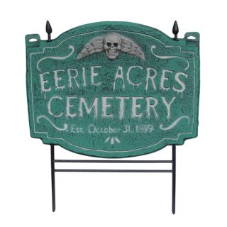 ホラーサインボード　Eerie Acres Cemetery Lawn Sign